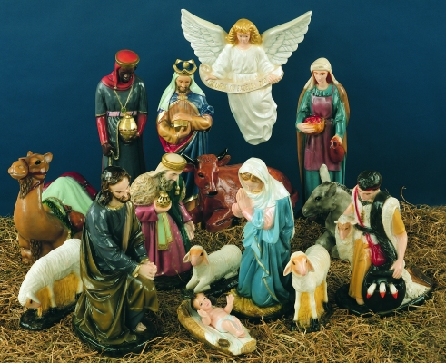 36 inch Complete Nativity Set - Full Color Finish