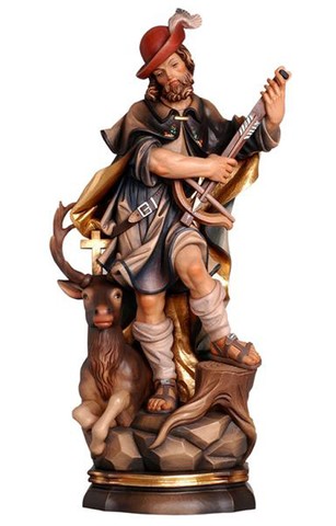 12'' St. Hubert, Patron of Hunters, Wood Carve Statue