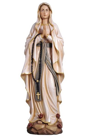 12'' Our Lady of Lourdes Pema Wood Carved Statue